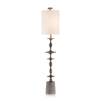 John Richard Matte Black Baluster Candlestick Lamp