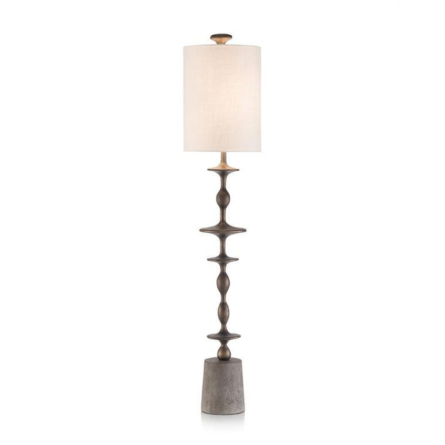 John Richard Matte Black Baluster Candlestick Lamp