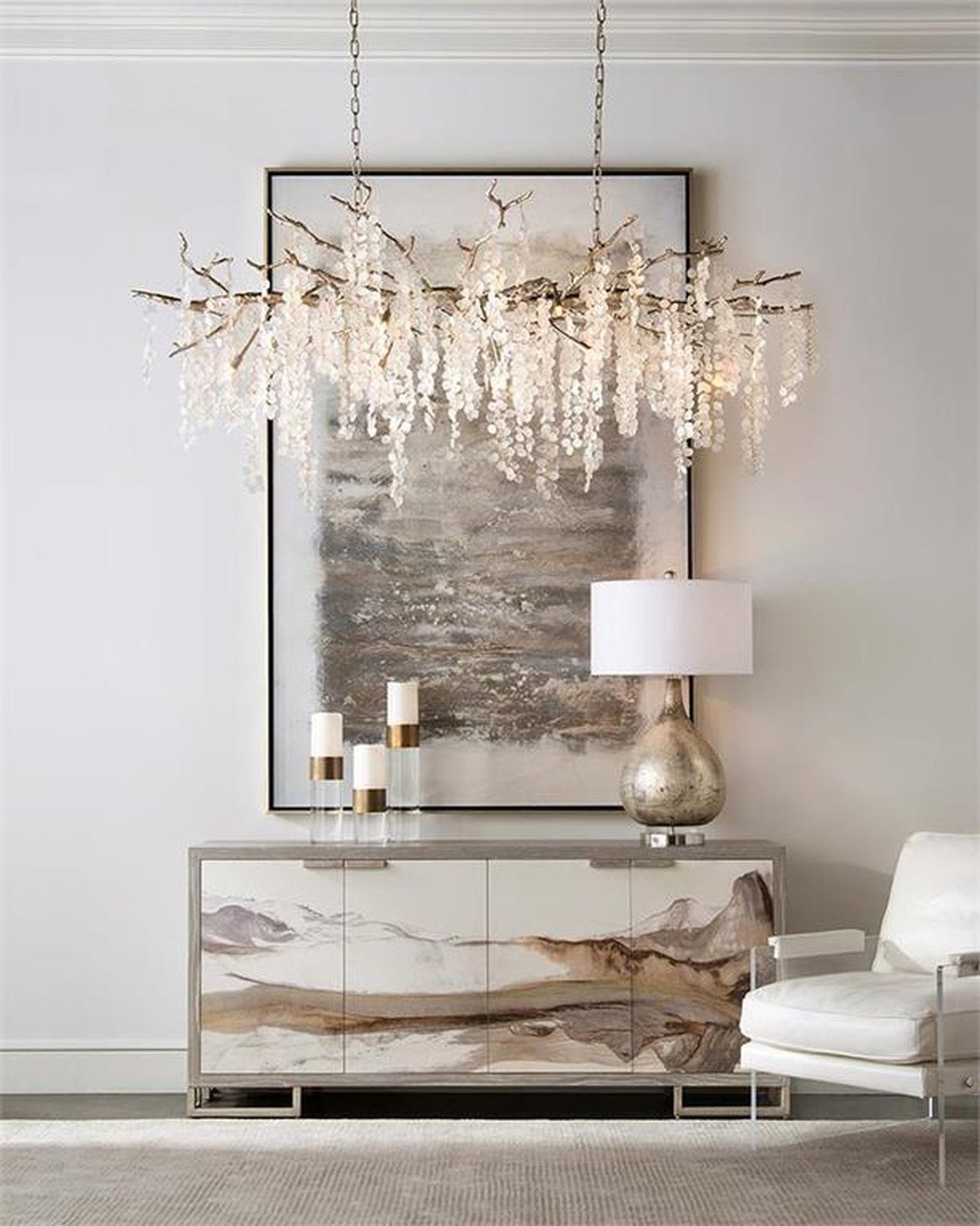 John Richard Table Lamp In Weathered Silver Finish