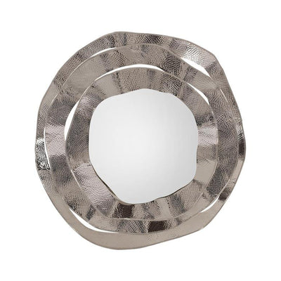 John Richard Ripple Frame Mirror In Nickel
