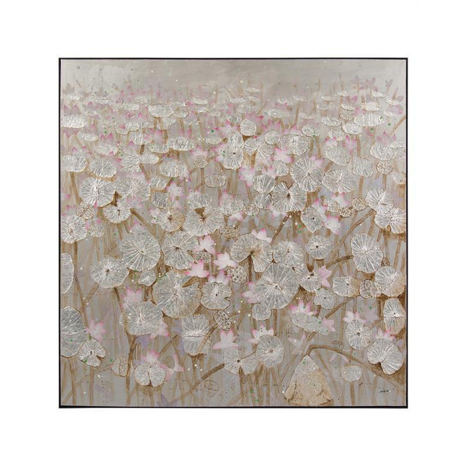 John Richard Teng Fei'S Silver Lily Pond Wall Art