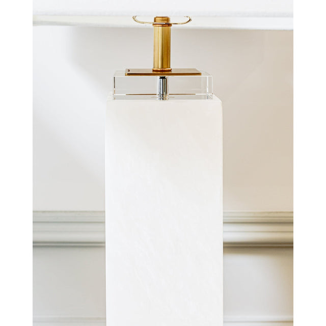 John Richard White Alabaster Column Table Lamp Floor Sample
