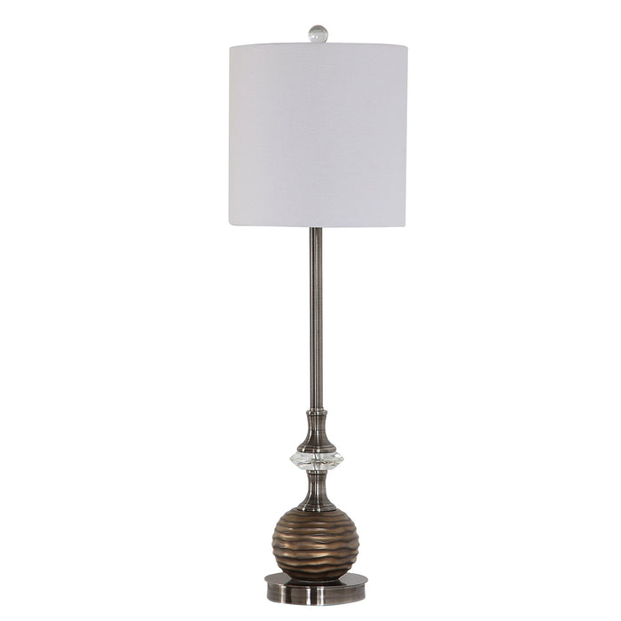 Modern Accents Brushed Nickel and Crystal Accents Table Lamp