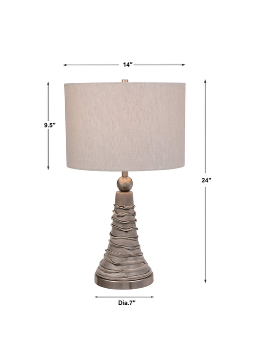 Modern Accents Wavy Lines Ceramic Table Lamp