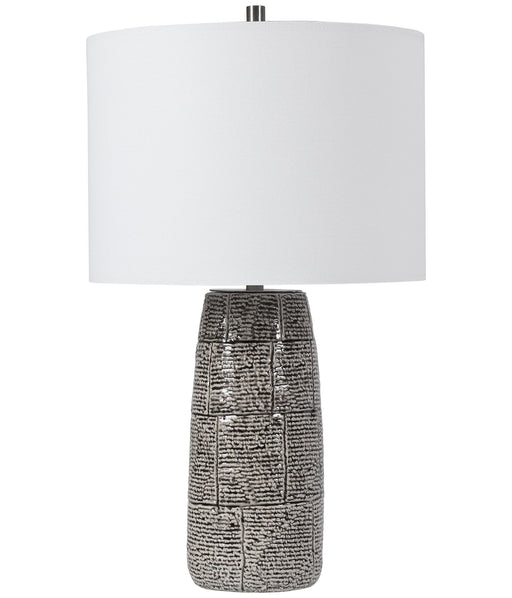 Modern Accents Offset Brick Pattern Ceramic Table Lamp