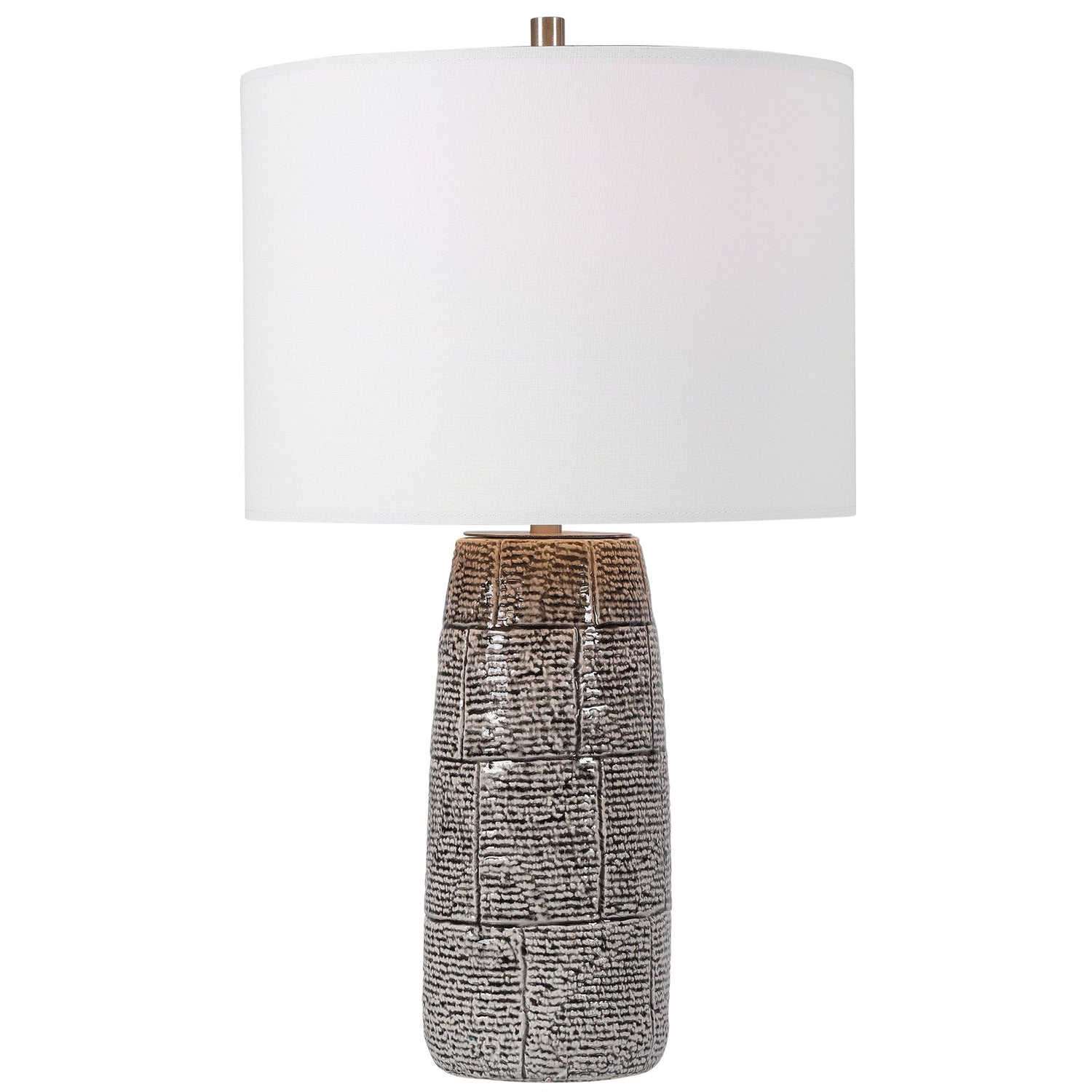 Modern Accents Offset Brick Pattern Ceramic Table Lamp