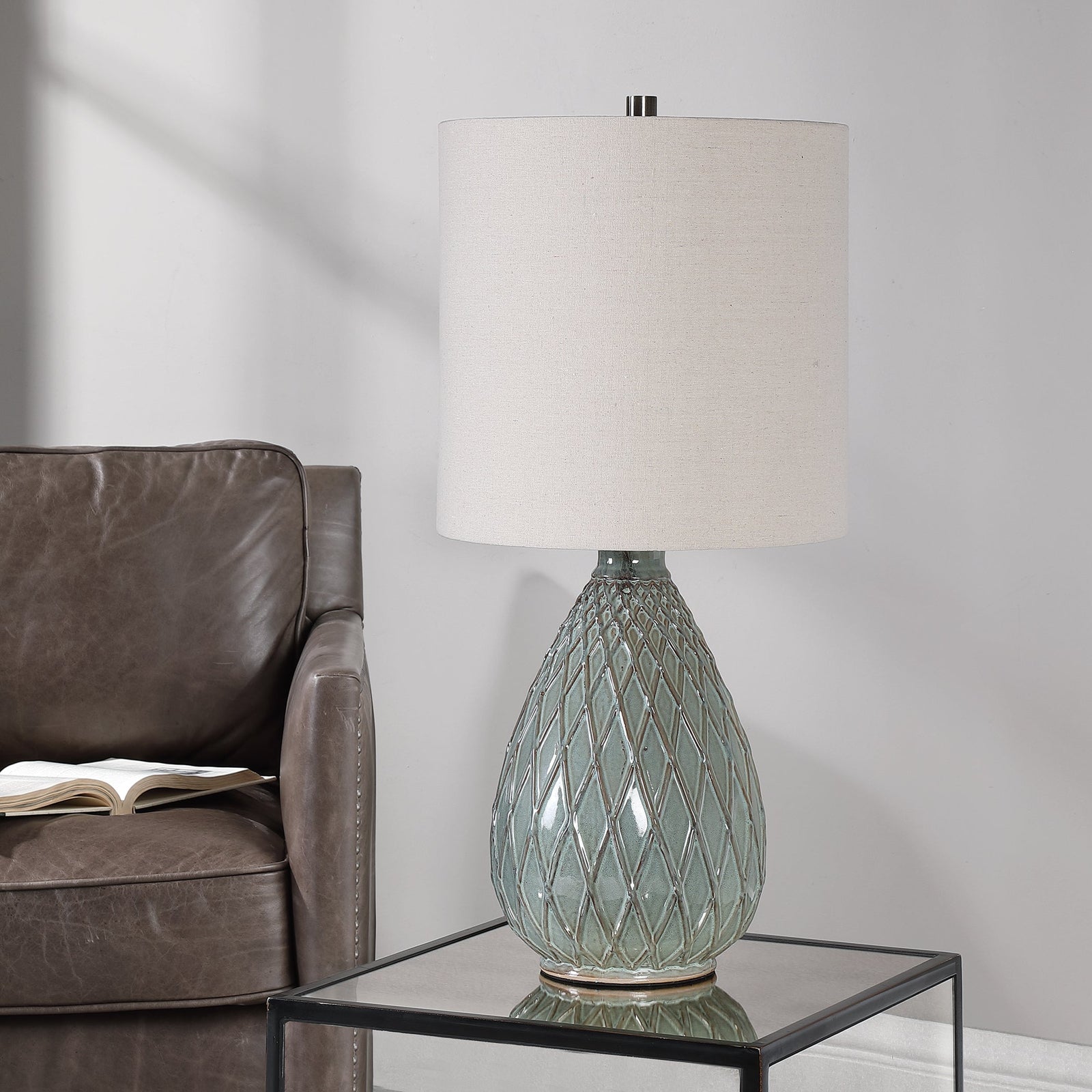 Modern Accents Textured Pattern Ceramic Table Lamp