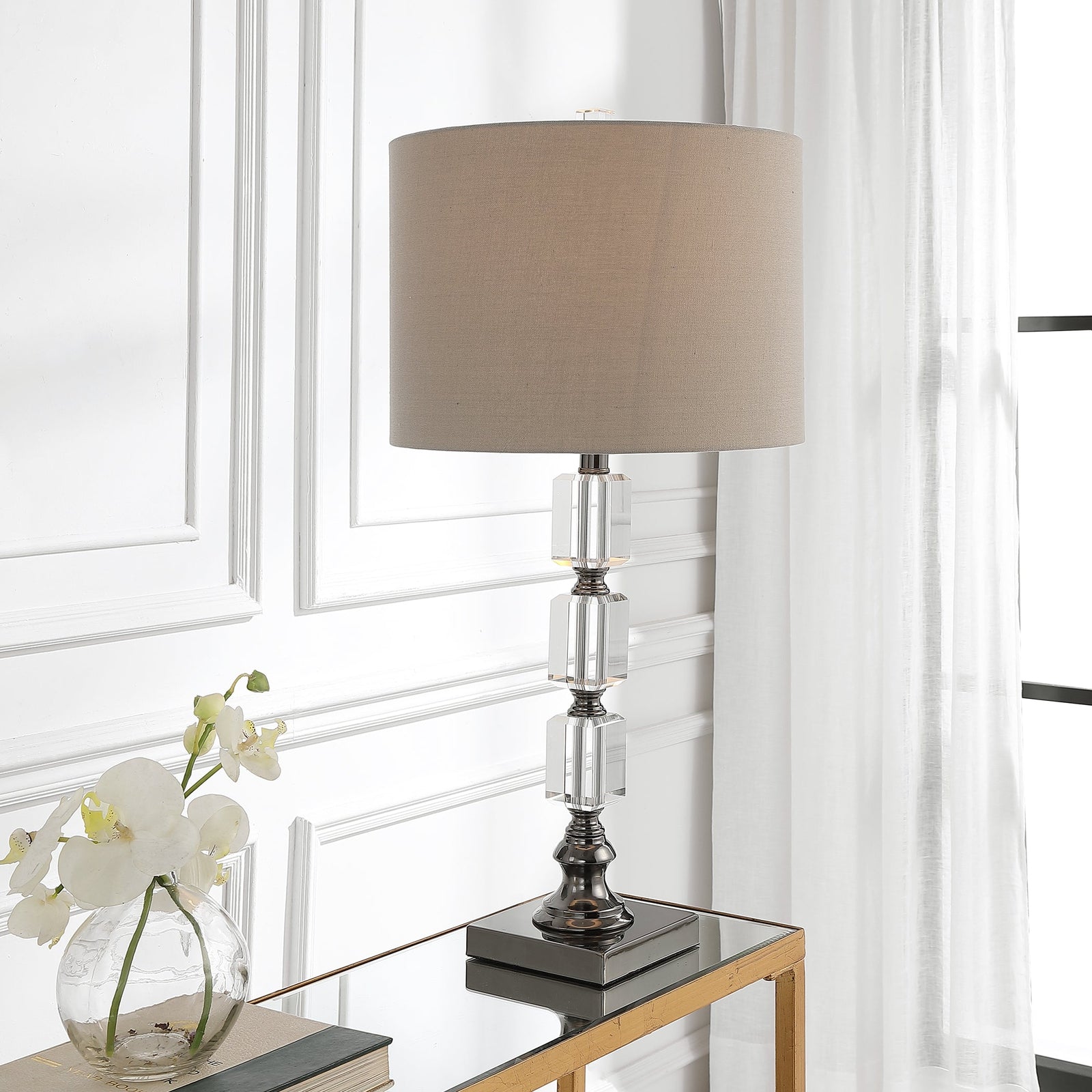 Modern Accents Stacked Crystals Table Lamp
