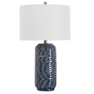 Modern Accents Wave Pattern Ceramic Table Lamp