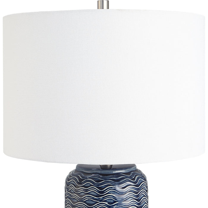 Modern Accents Wave Pattern Ceramic Table Lamp