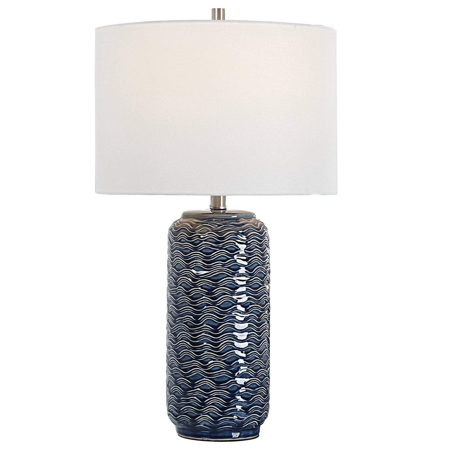 Modern Accents Wave Pattern Ceramic Table Lamp