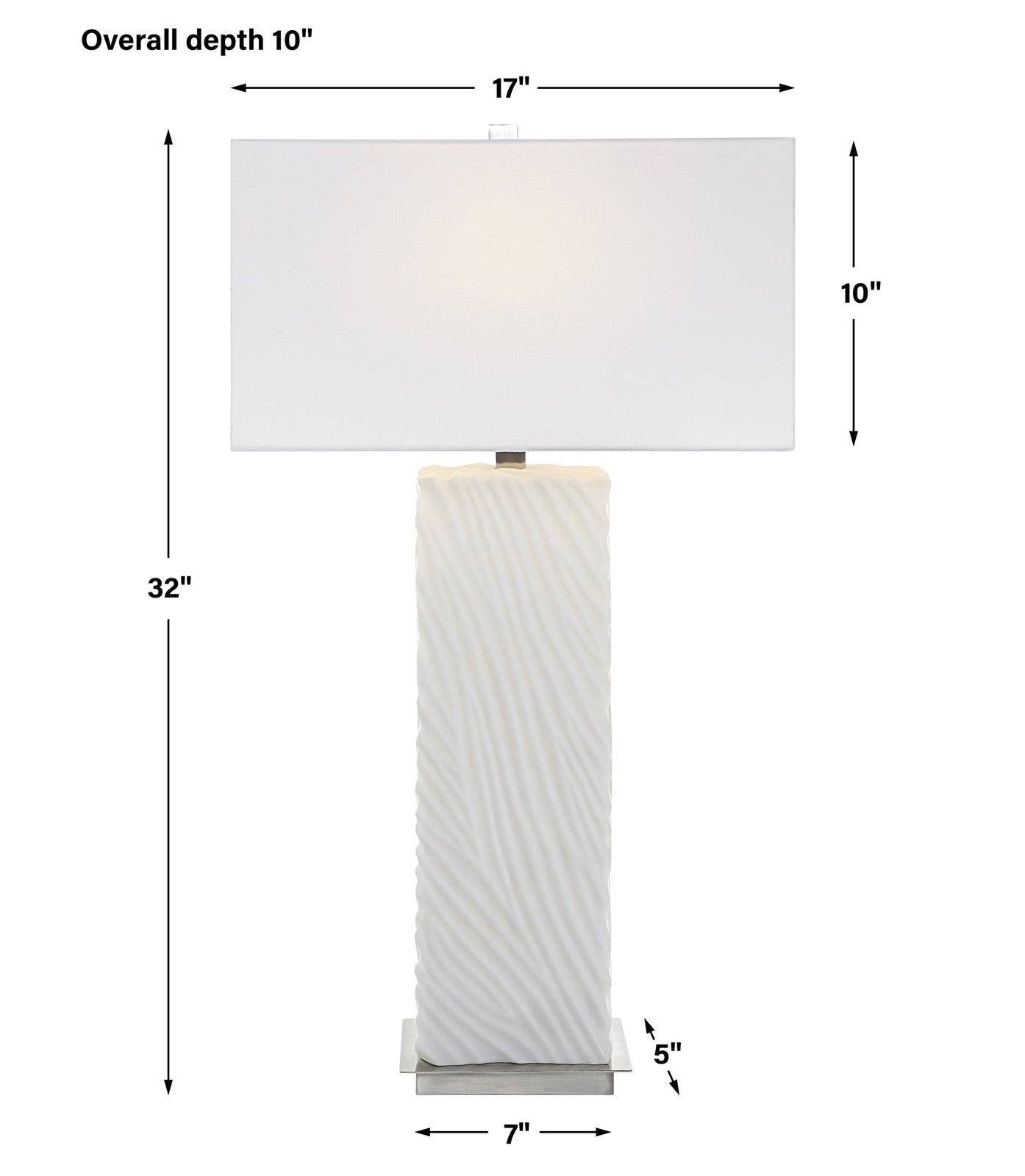 Uttermost Pillar White Marble Table Lamp