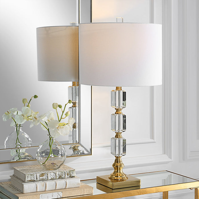 Modern Accents Elegant Stacked Crystal Table Lamp
