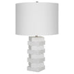 Uttermost Ascent White Geometric Table Lamp