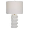 Uttermost Ascent White Geometric Table Lamp
