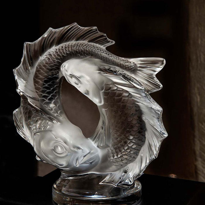 Lalique Double Fish Sculpture
