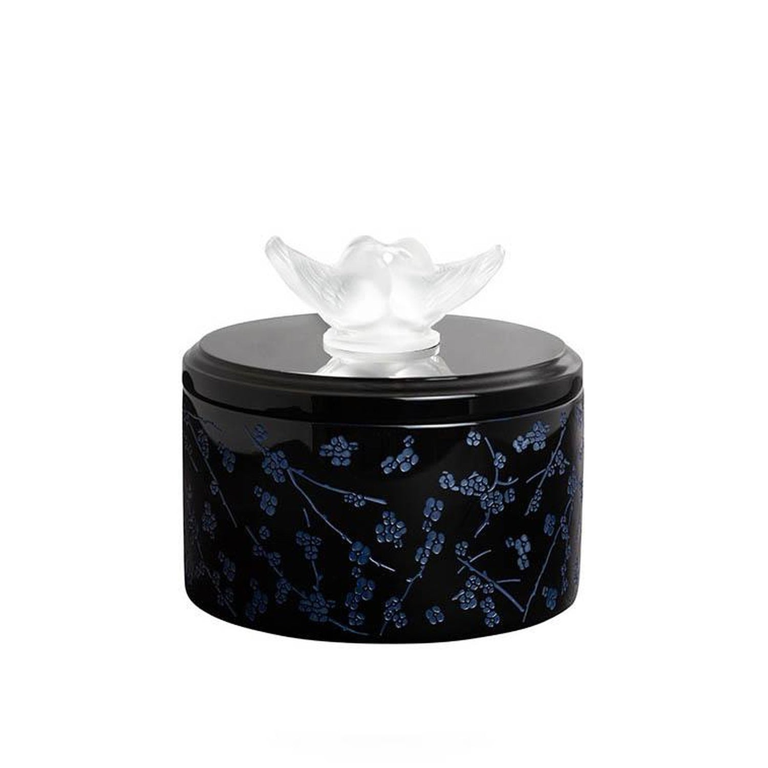 Lalique Fleurs De Cerisier Lacquered Wood Box Medium Size