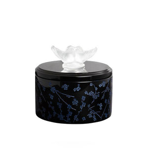 Lalique Fleurs De Cerisier Lacquered Wood Box Medium Size