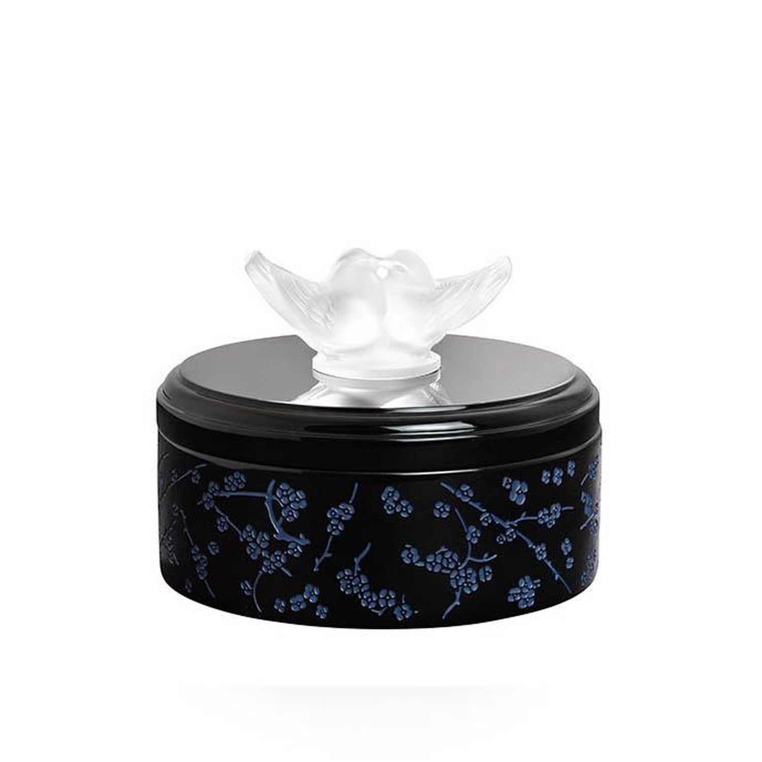 Lalique Fleurs De Cerisier Lacquered Wood Box Small Size