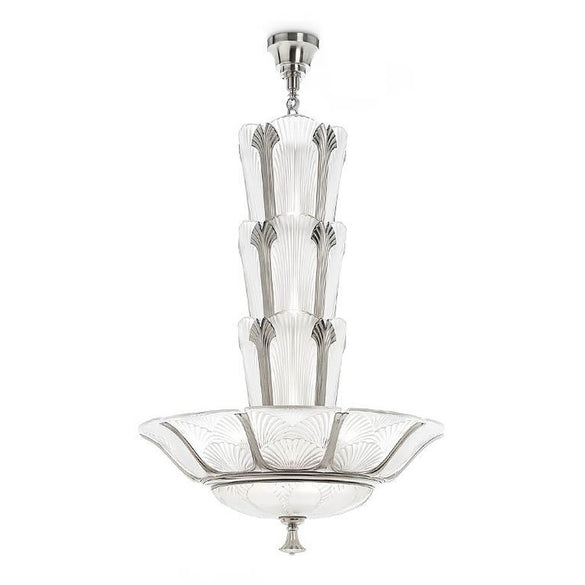 Lalique Ginkgo Chandelier Nickel