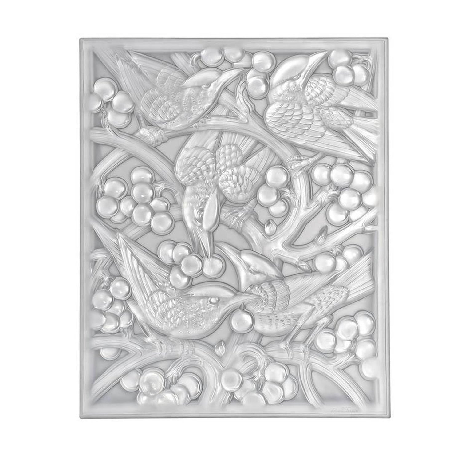 Lalique Merles Et Raisins Head Down Decorative Panel