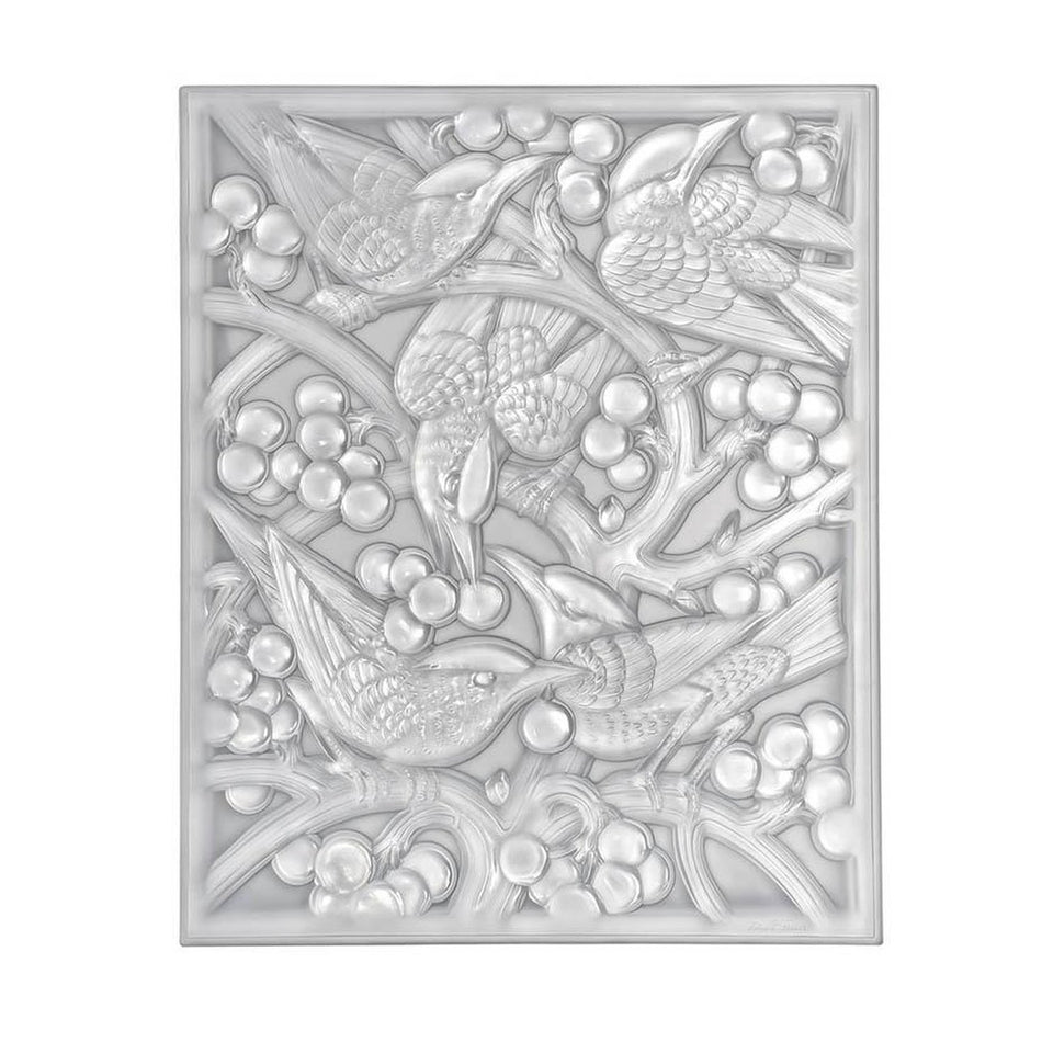 Lalique Merles Et Raisins Head Down Decorative Panel