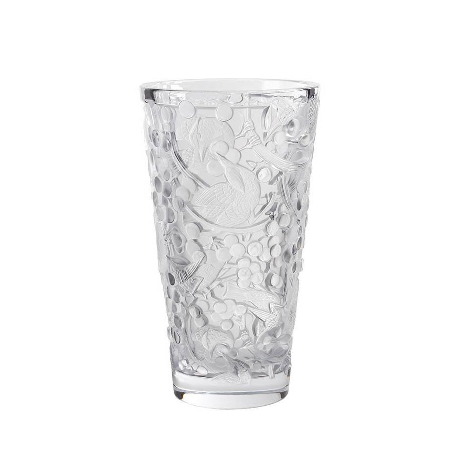 Lalique Merles Et Raisins Large Vase