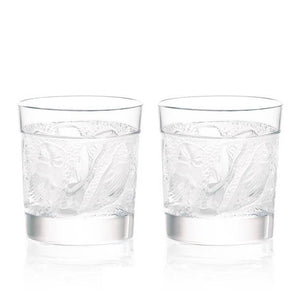 Lalique Owl Old Fashion Tumblers - Set of 2