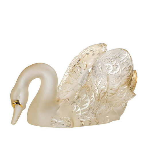 Lalique Swan Head Down Sculpture