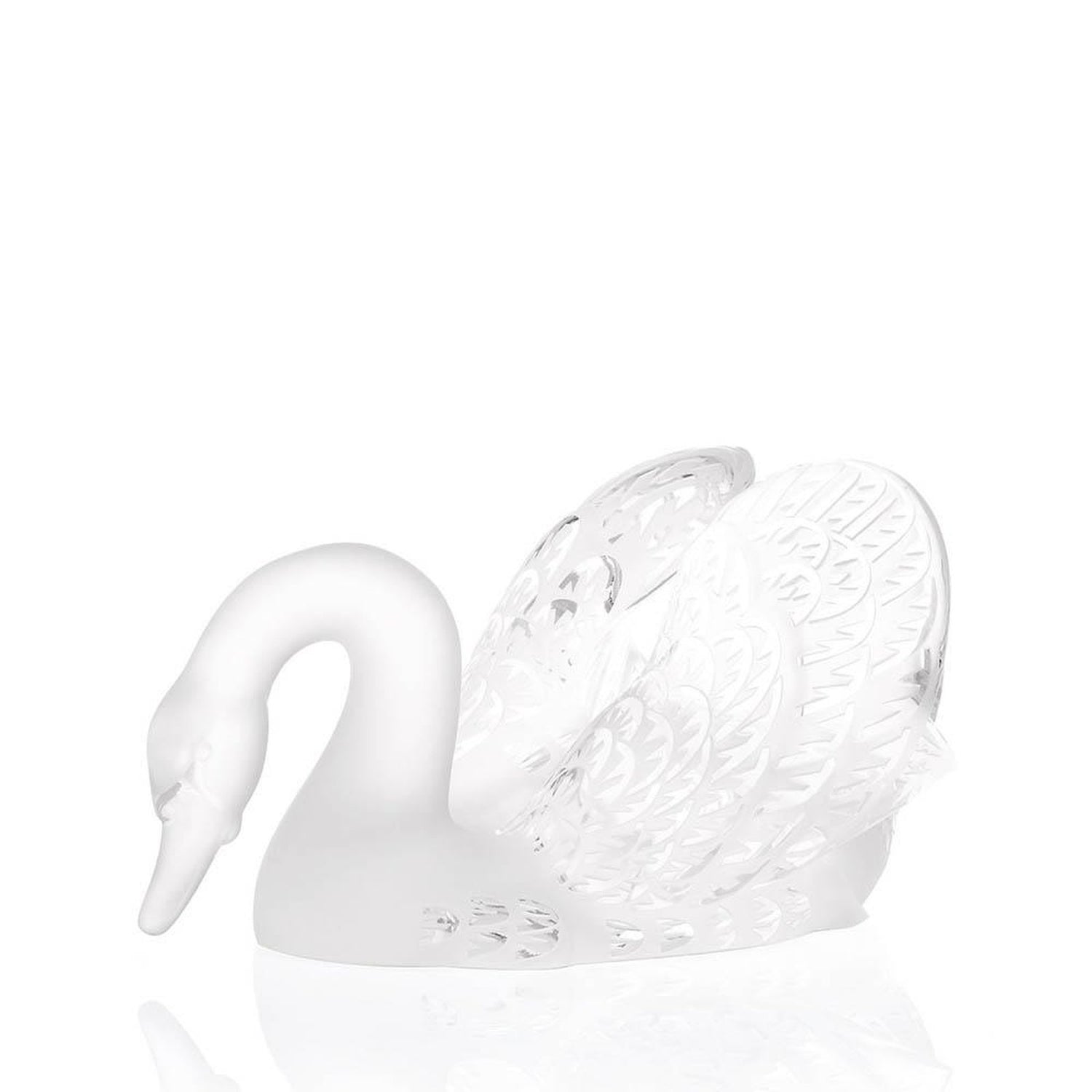 Lalique Swan Head Down Sculpture