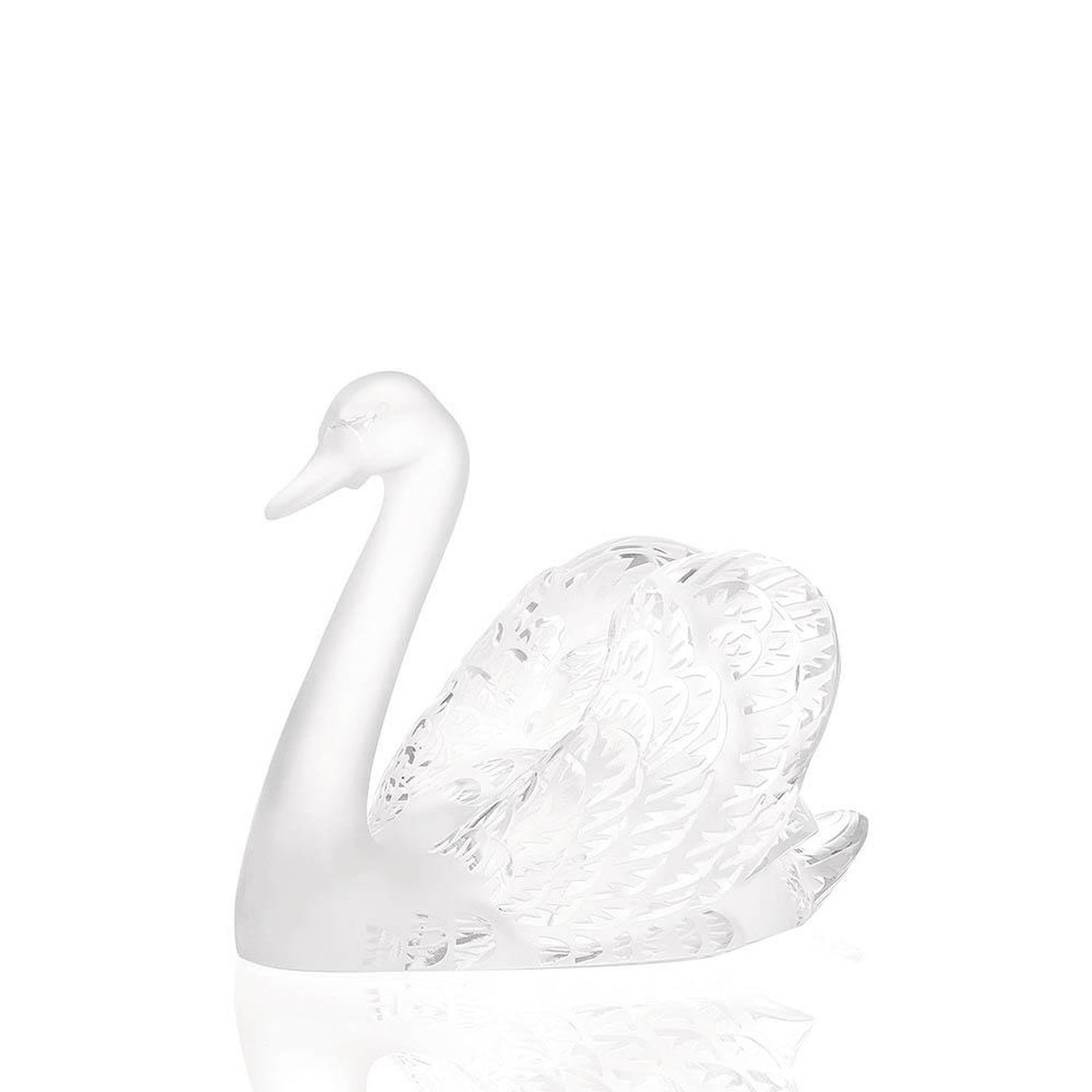 Lalique Swan Head Up Sculpture