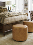 Lexington Upholstery Silverado Waverly Swivel Leather Ottoman