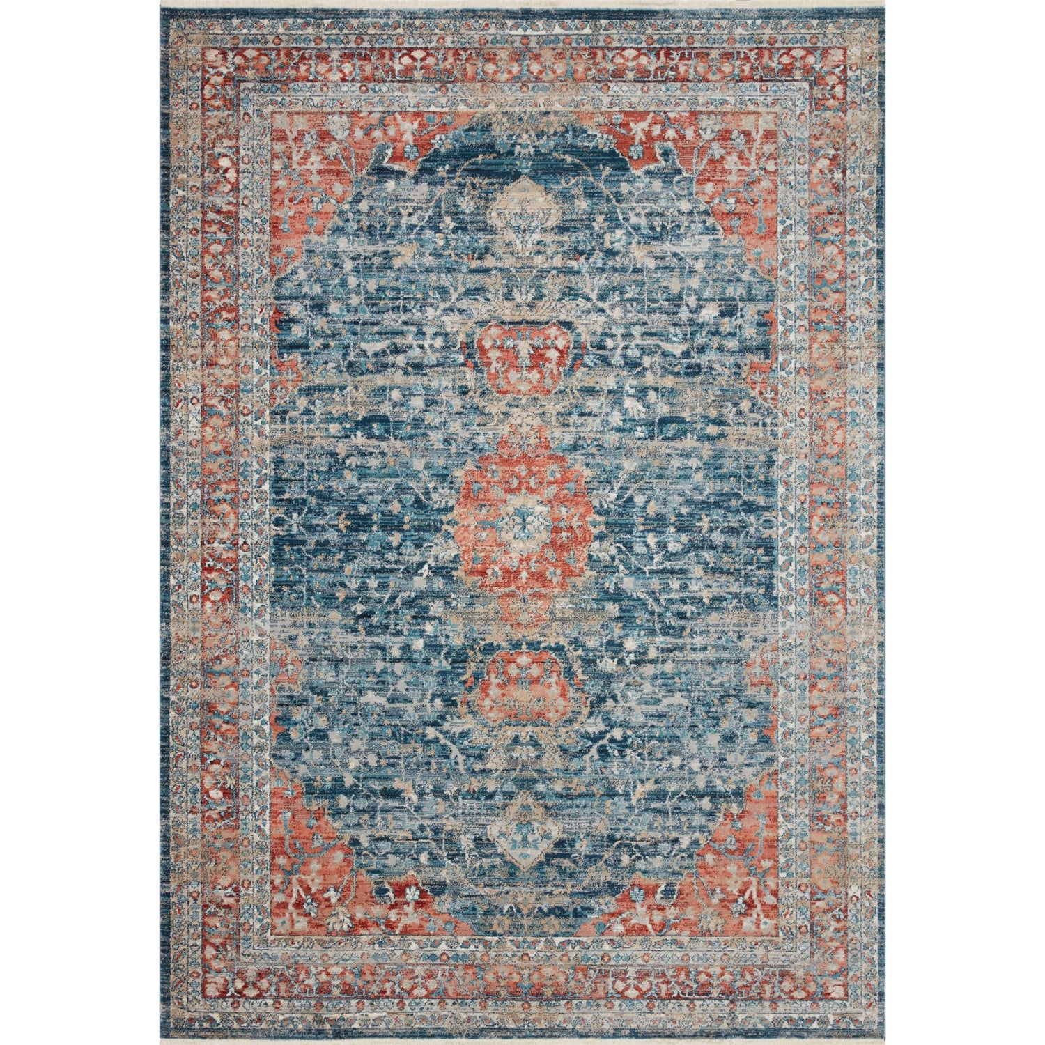 Loloi Magnolia Home Elise ELI-05 Rug in Navy / Red