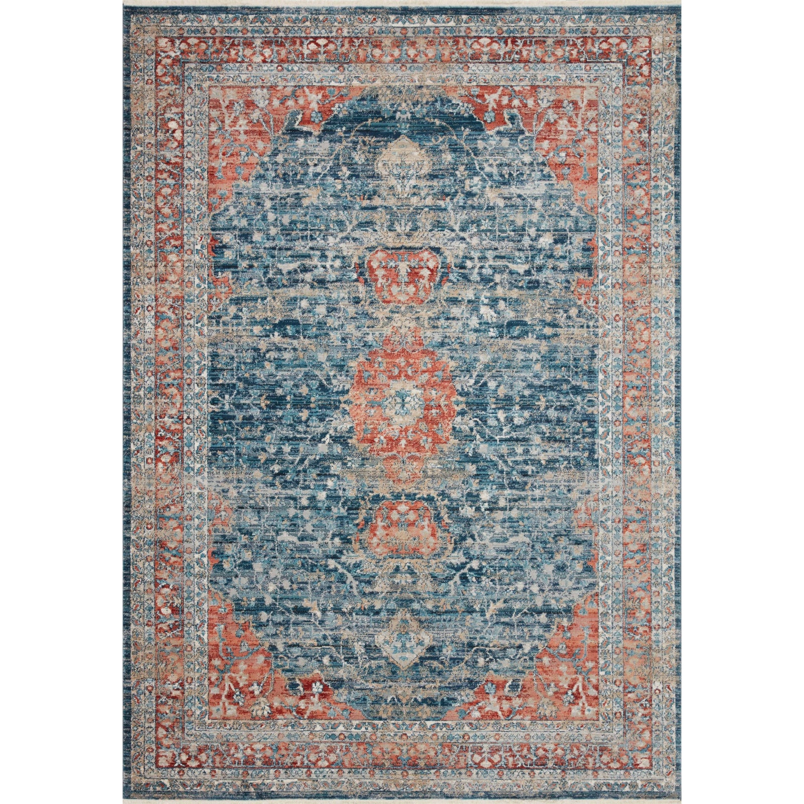 Loloi Magnolia Home Elise ELI-05 Rug in Navy / Red