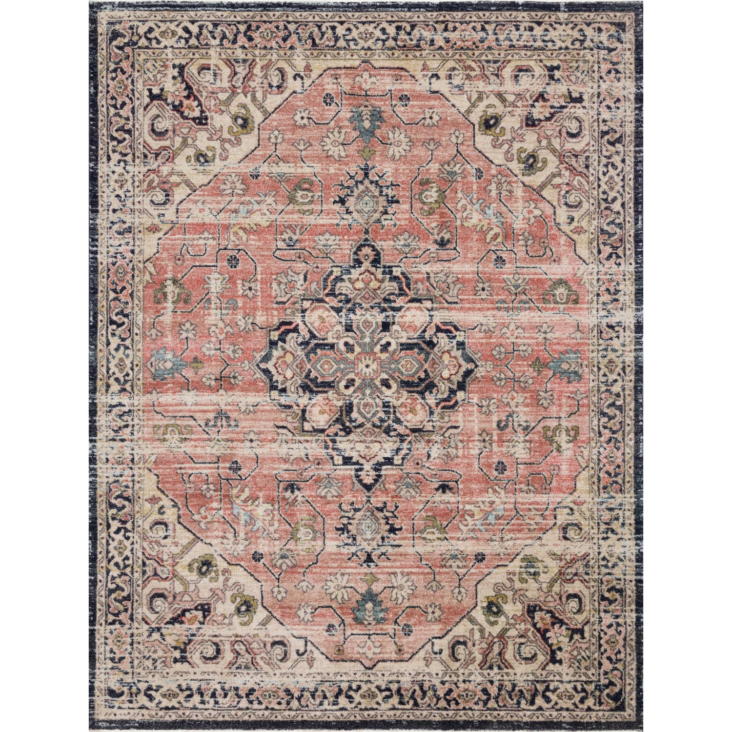 Loloi Magnolia Home Graham GRA-06 Rug in Coral / Navy