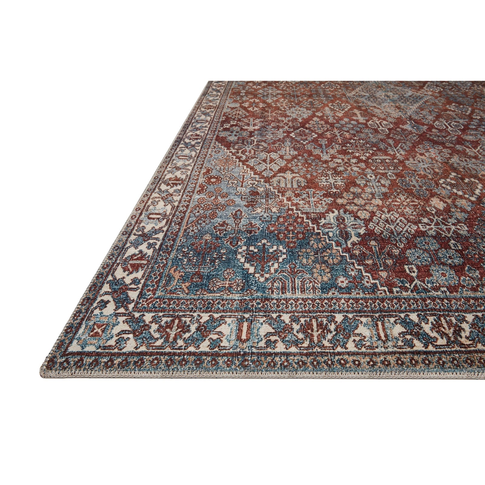 Loloi Magnolia Home Lenna LEA-04 Rug in Brick / Sky