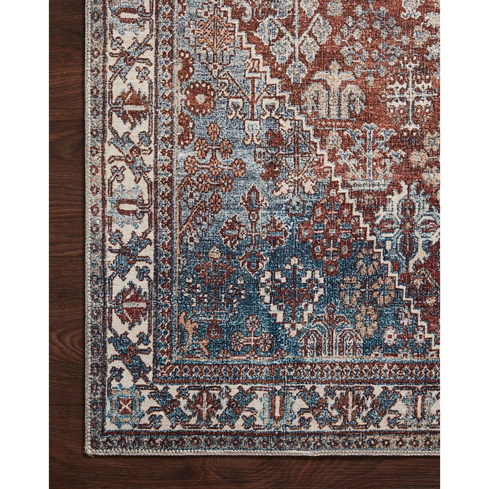 Loloi Magnolia Home Lenna LEA-04 Rug in Brick / Sky