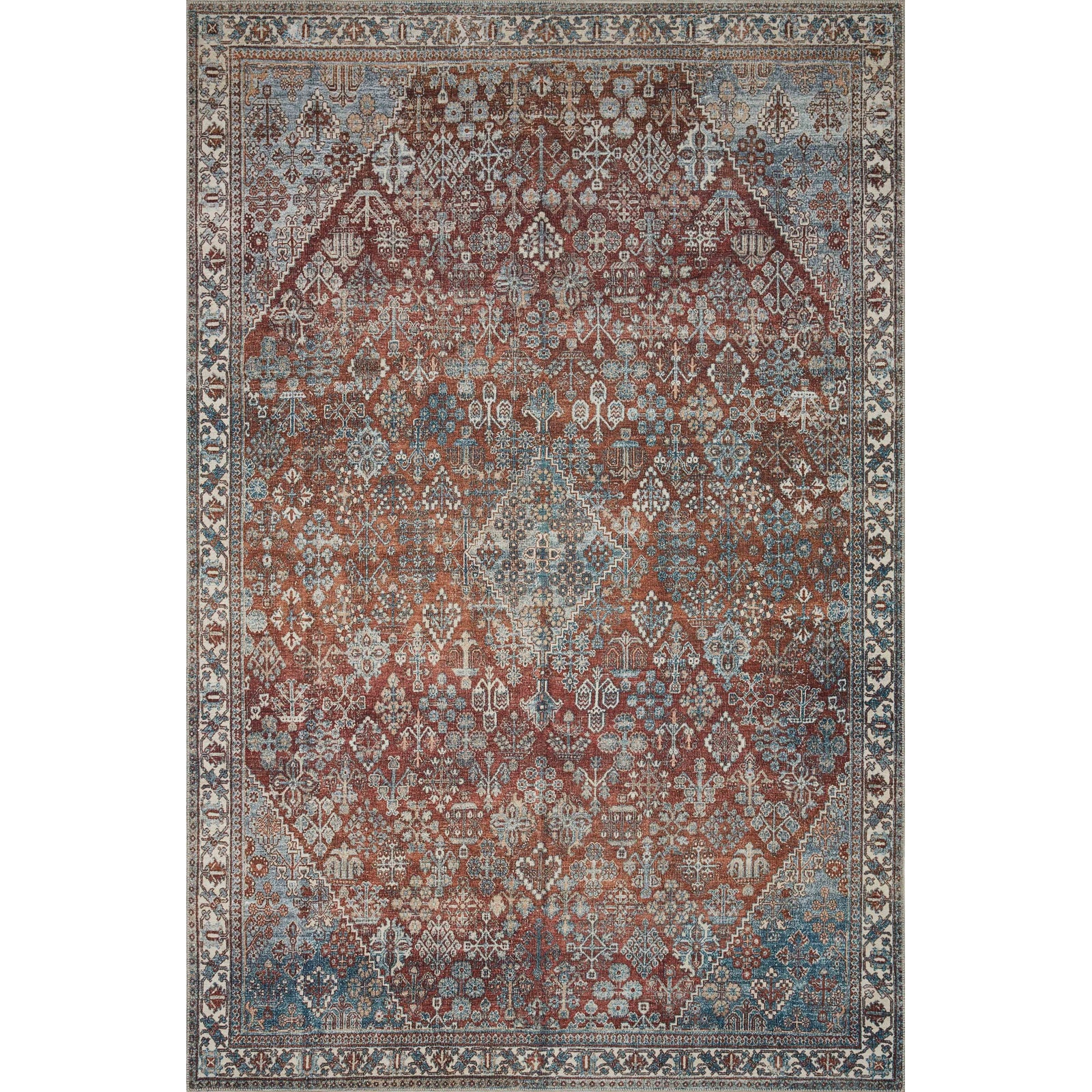Loloi Magnolia Home Lenna LEA-04 Rug in Brick / Sky