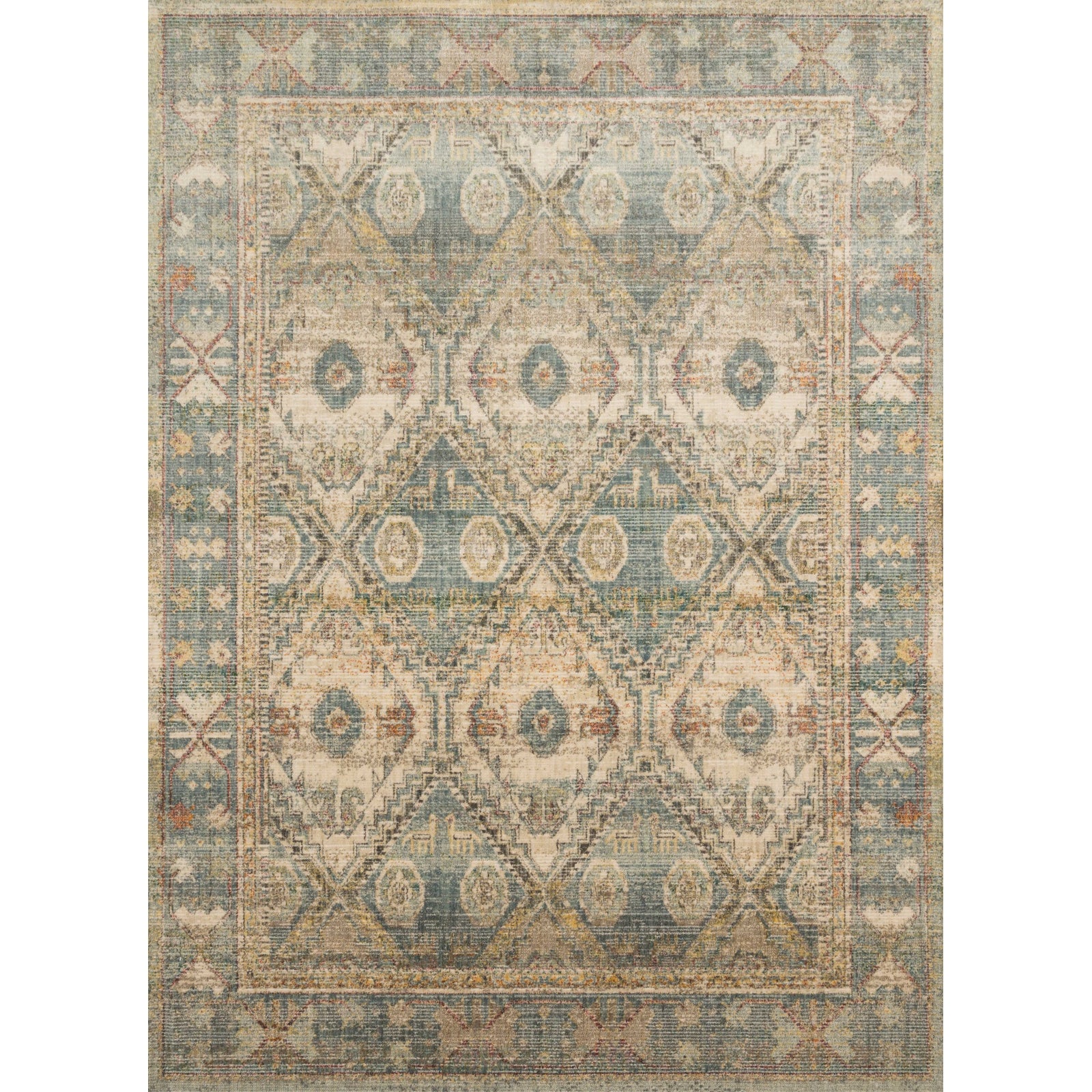 Loloi Magnolia Home Linnea LIN-02 Rug in Natural / Sky