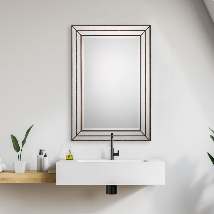 Modern Accents Grooved Inlay Mirror