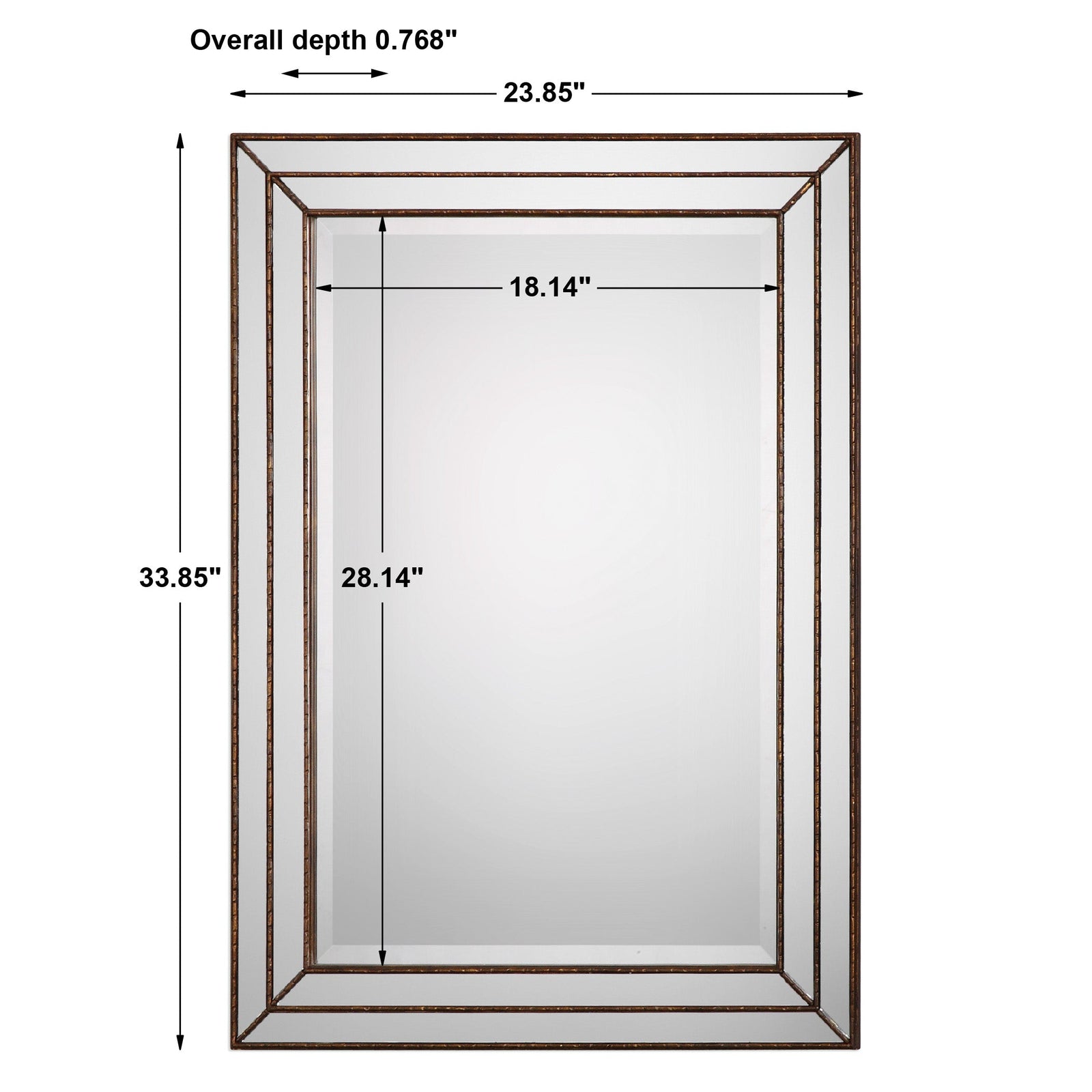 Modern Accents Grooved Inlay Mirror