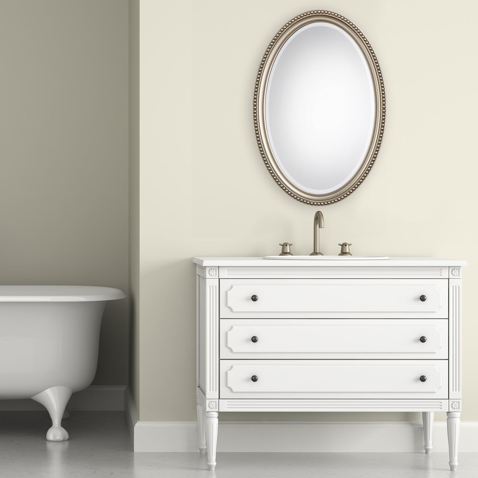 Modern Accents Beaded Oval Mirror