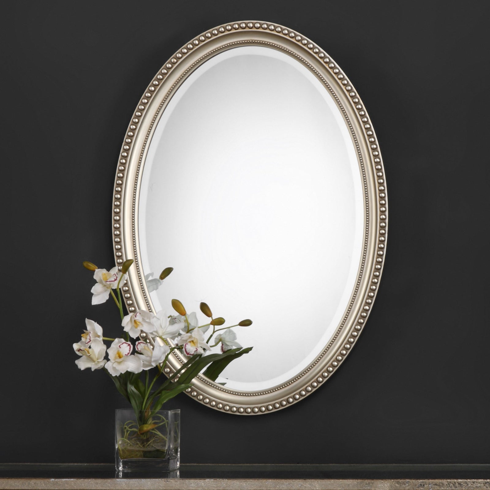 Modern Accents Beaded Oval Mirror