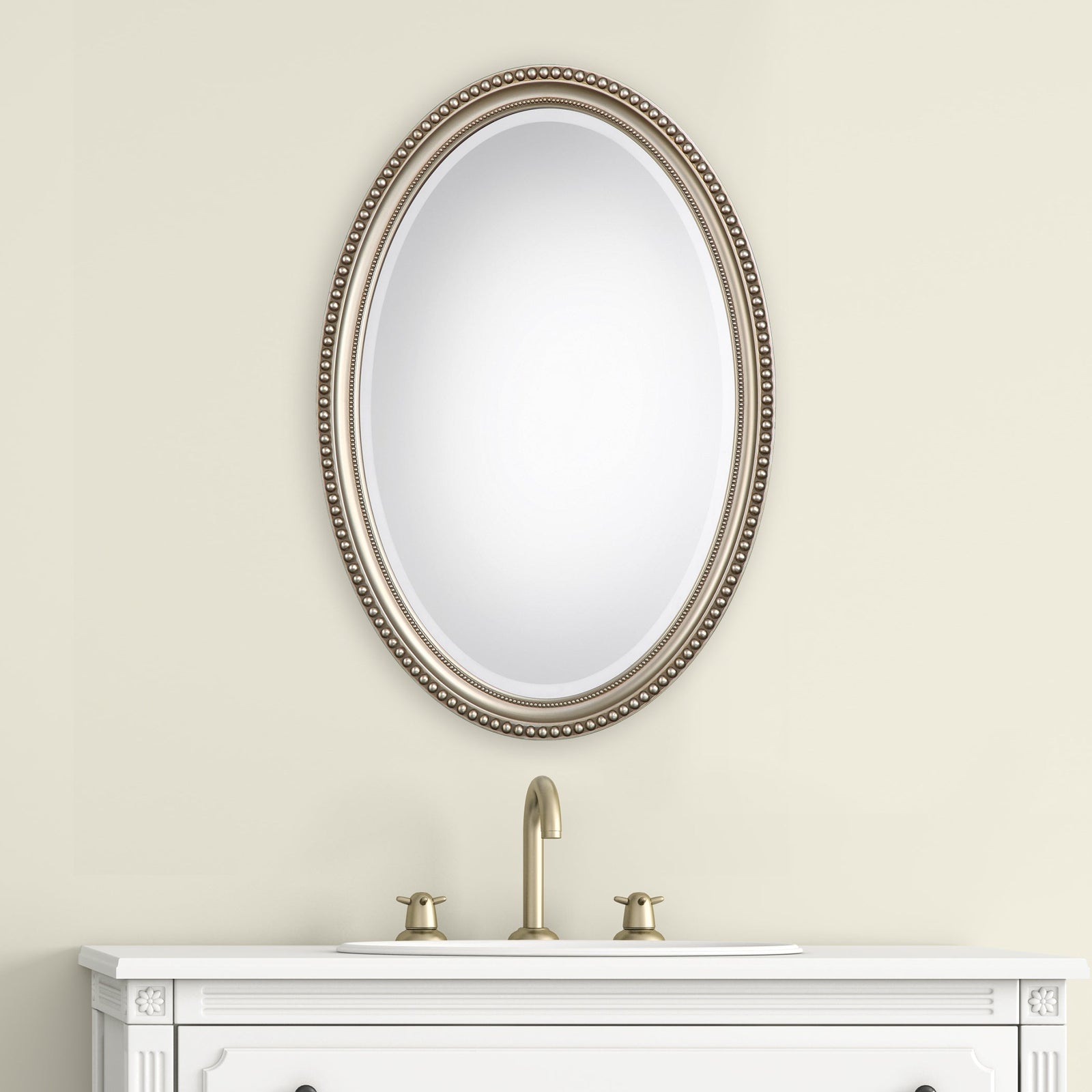 Modern Accents Beaded Oval Mirror