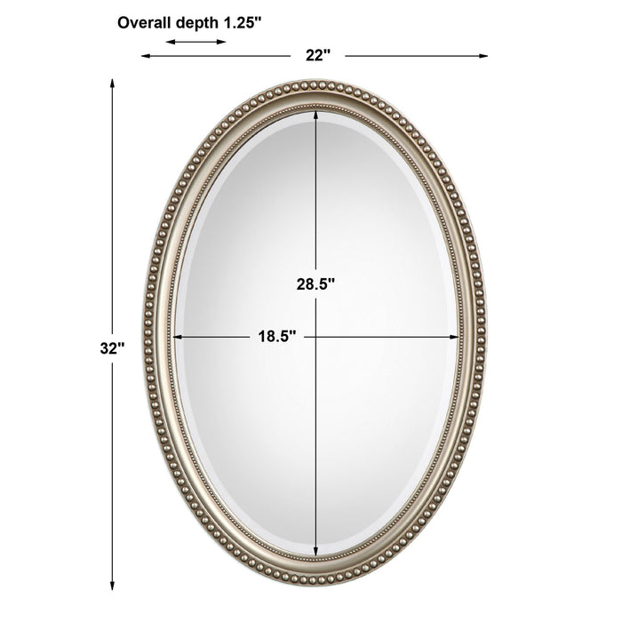 Modern Accents Beaded Oval Mirror