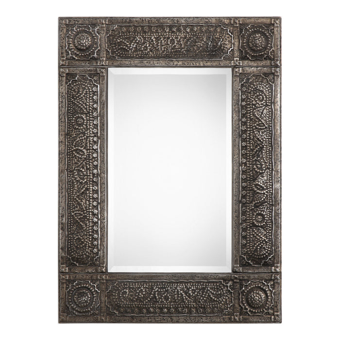 Modern Accents Embossed Metal Frame Mirror