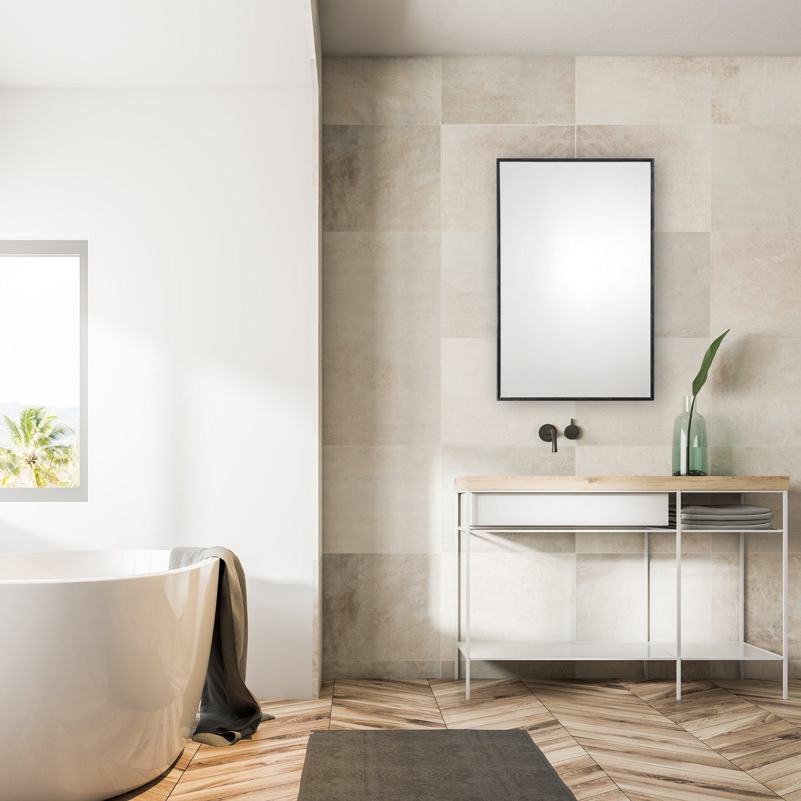 Modern Accents Framed Floating Mirror