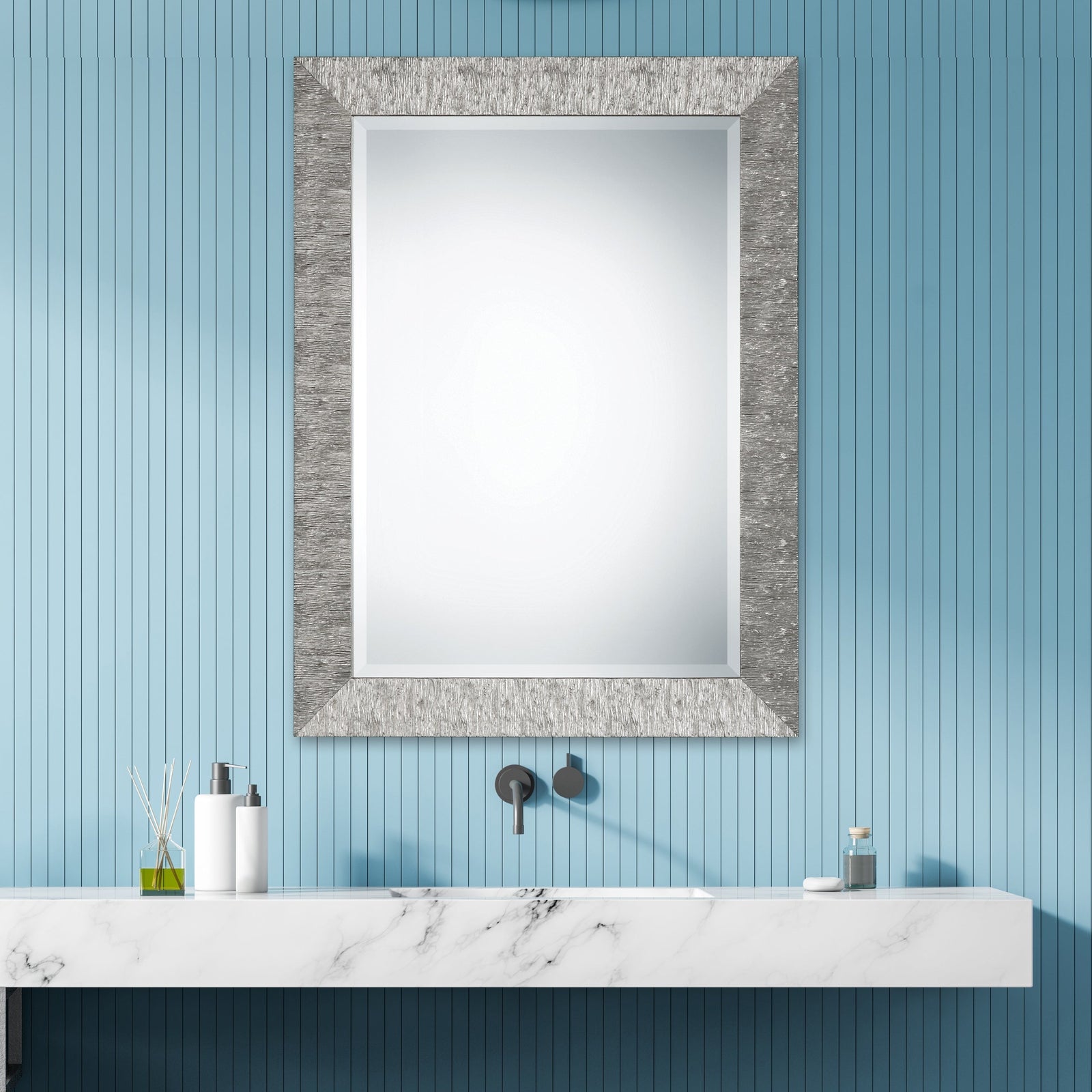 Modern Accents Textured Metallic Silver Mirror