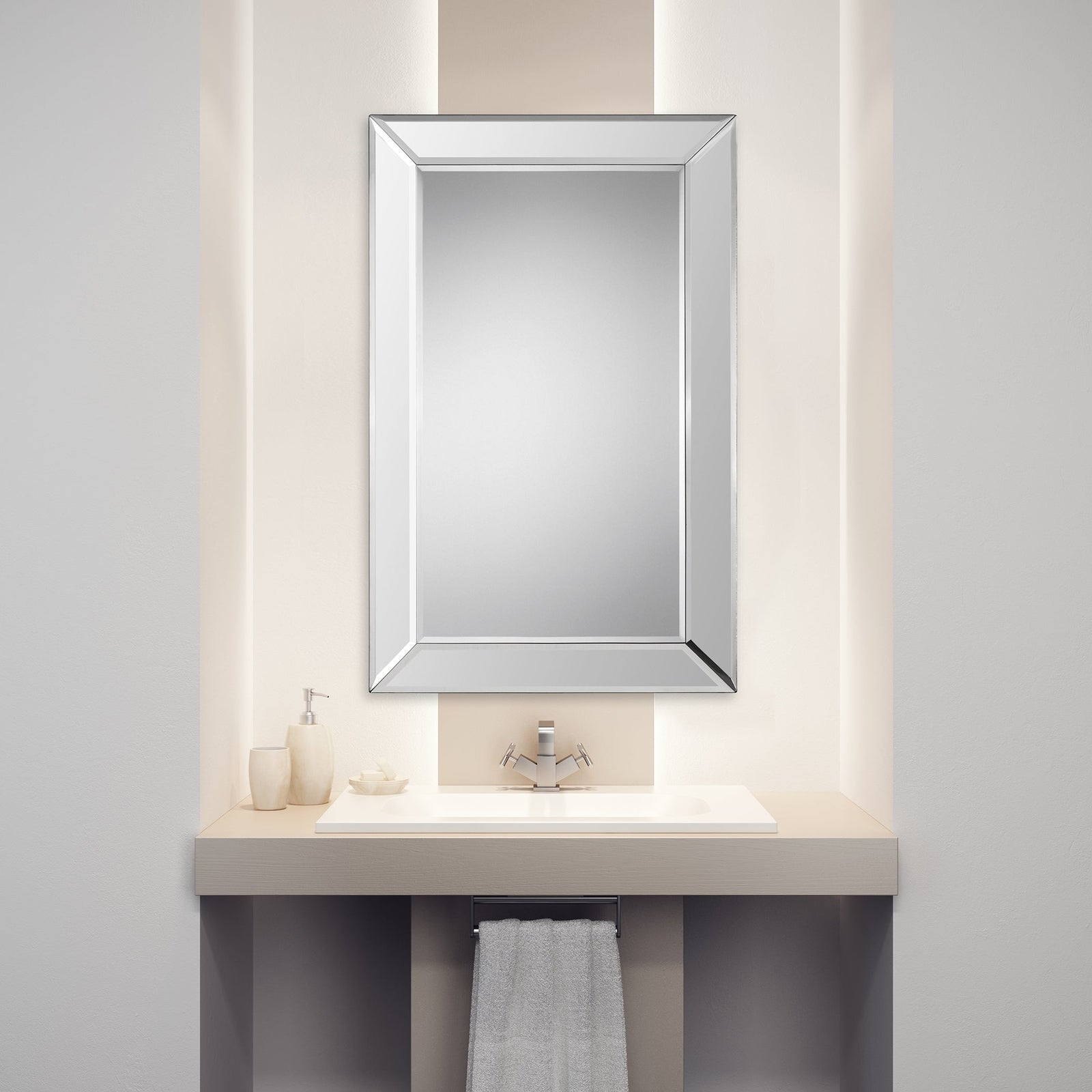 Modern Accents Beveled Panel Mirror
