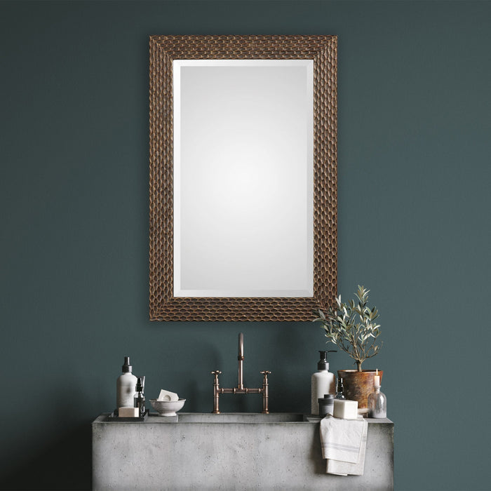 Modern Accents Carved Honeycomb Mirror